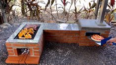 Homemade Grill, Outdoor Grill Diy, Outdoor Cooking Stove, Outdoor Fireplace Pizza Oven, Pizza Tray, Wood Stove Cooking, Four A Pizza, Dirty Kitchen