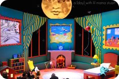 children's play area with stage and moon