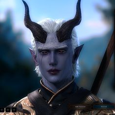 a male character with horns and white hair