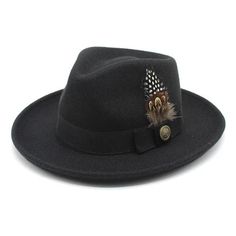 Style: Wool Felt Curved Brim Hats Item Type: Fedoras Gender: Unisex Feature: Fashion accessory, sun protection Pattern Type: Solid Detail: Feather Button Band Size: 22.05-22.83in / 56-58cm Material: wool Winter Vacation Hat With Short Brim, Brimmed Felt Hat For Summer, Wide Brim Winter Hat For Vacation, Wide Brim Sun Hat For Winter Vacation, Summer Felt Hat With Brim, One Size Fits Most, Summer Felt Hat With Brim, Winter Vacation Wide Brim Hat, Casual Wide Brim Fitted Top Hat, Casual Wide Brim Top Hat