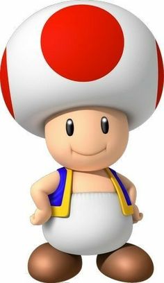 a cartoon character with a mushroom on his head