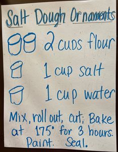 a sign with instructions on how to use salt for doughnuts and other treats