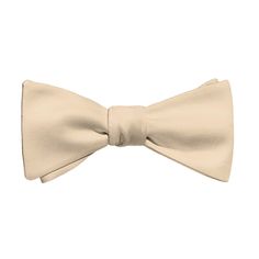 Solid KT Beige Bow Tie - Adult Standard Self-Tie 14-18" - Knotty Tie Co. Azazie Champagne, Champagne Bow Tie, Beige Bow Tie, Solid Beige, Kids Bow Ties, Men Cream, Neck Bow, Bow Tie Wedding, Tie Design