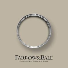 the logo for farrow & ball crafters in paint and paper, with a silver ring