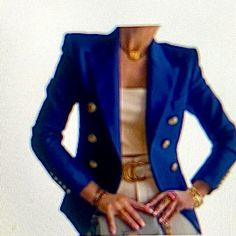 Muxika Women's Casual Blazers Long Sleeve Lapel Button Slim Work Office Blazer Jacket Please Note This Jacket Runs Extremely Small If It’s More Like A Size 12 Chic Long Sleeve Blazer With Gold Buttons, Blue Long Sleeve Blazer With Button Cuffs, Double-breasted Party Blazer With Buttons, Tailored Blazer With Gold Buttons And Long Sleeves, Fall Blazer With Gold Buttons And Long Sleeves, Blue Blazer With Button Closure For Party, Chic Blazer With Gold Buttons, Trendy Fitted Blazer With Snap Buttons, Trendy Office Blazer With Buttons