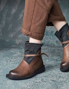 Spring Autumn Retro Leather Belt Buckle Chelsea Boots — Obiono Leather Belt Buckle, Spring Boots, Knit Boots, Winter Ankle Boots, Boots Winter, Rounded Toe Boots, Chunky Heels Sandals, Toe Boots, Winter Boots Women