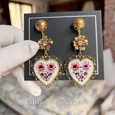 Earring Filigree Italian Florentine Micro Mosaic Jewelry Byzantine, Brass Glass Florence Italy Vintage Style Floral Round Gift Italy Heart - Etsy Micro Mosaic Jewelry, Mosaic Jewelry, Italy Vintage, Micro Mosaic, Italian Jewelry, Brass Glass, Florence Italy, Florence, Vintage Style