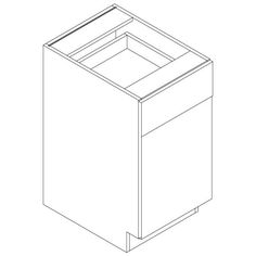 a line drawing of the base cabinet for an appliance