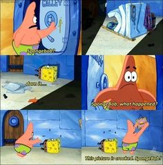 spongebob is doing something that happened in the bathroom and it's funny