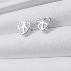 .925 Sterling Silver We proudly guarantee that all pieces sell by LUNAZUL are free from harmful substances and consumer-friendly. Love Earrings, Peace And Love, Heart Ring, 925 Sterling Silver, Sterling Silver, Silver