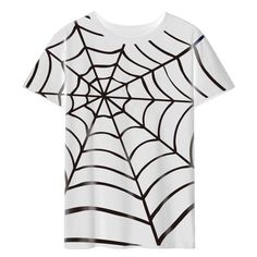 90% Polyester, 10% Spandex Imported Machine Wash MATERIAL: Women's summer t-shirts are made of polyester, which is soft, skin-friendly, breathable, and comfortable. We suggest customer order 1~2 sizes up for a loose fit. FEATURES: Simple crewneck T-shirt with short sleeves and 3D spider web graphic, basic fit, loose fit, casual style for added comfort. Harajuku gothic t-shirts are the perfect addition to Y2k aesthetic accessories or streetwear. OCCASION: Fashion women's casual t-shirts are suita Halloween All Over Print Short Sleeve Tops, Halloween All-over Print Short Sleeve Tops, Halloween Short Sleeve Tops With All Over Print, Halloween Black Tops With All Over Print, Black Tops With All Over Print For Halloween, Spooky Black Summer Top, Black Halloween Print Tops, Halloween-themed Black Top With All Over Print, Casual Halloween T-shirt With All Over Print