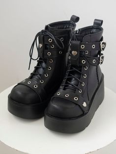 [$49.00]Punk Studs Black Platform Ankle Boots Black Platform Ankle Boots, Goth Boots, Gothic Boots, Vintage Gothic, Platform Ankle Boots, Black Platform, Funky Art, Character Outfits, Favorite Products