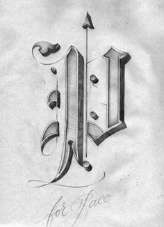 a drawing of the letter j with an arrow in it's center and some other letters