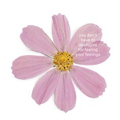 a pink flower with the words you don't have to judge for feeling your feelings