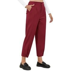 Discover the perfect blend of style and functionality with Asklazy Women's High Waisted Casual Ankle Length Work Office Straight Trouser. These trousers are designed to meet the demands of the modern woman on the go. The high waist design offers a flattering fit that cinches in at the waist, creating a sleek silhouette. It provides excellent support and adds a touch of elegance to any outfit. With an ankle length cut, these trousers are versatile enough for both work and casual occasions. They c Plus Size Pants, Straight Trousers, Pants Casual, Professional Look, Women Pants Casual, Work Office, Women Trends, Wine Red, High Waisted Pants