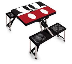 a mickey mouse picnic table with two stools