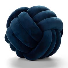 a blue ball that is shaped like a knot