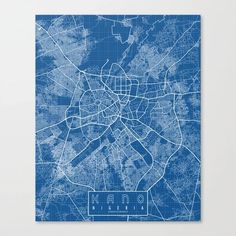 a blueprinted map of the city of kano, japan canvas wall art print