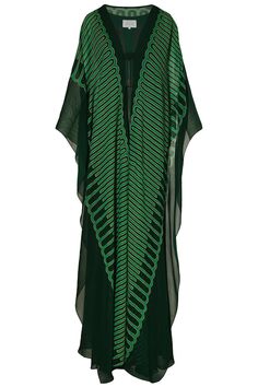 JOHANNA ORTIZ-Tejiendo El Tropico Dress- Colombian Fashion, Silk Caftan, Graceful Movement, Catwalk Collection, Ankle Dress, Arab Fashion, Johanna Ortiz, Rich Green, Caftan Dress