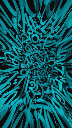 an abstract blue and black background with letters