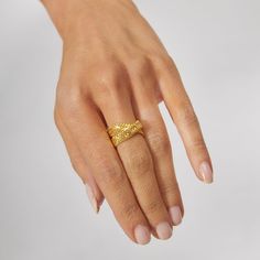 Our mystica Herringbone Ring wraps with extraordinary intricacy, lending undeniable opulence to any ensemble. Product Details: 18K gold-plated recycled stainless steel Hypoallergenic Tarnish-free Ring Wraps, Wrap Rings, Herringbone, Precious Stones, 18k Gold, Gold Plate, Plating, Stainless Steel, Ring