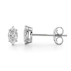 Show off your elegant taste in style when you wear these sophisticated marquise-cut diamond solitaire stud earrings in white gold. Fashioned in 14K white gold Each earring showcases a 1/4 ct. marquise-cut diamond solitaire. Captivating with 1/2 ct. t.w. of diamonds These post earrings secure comfortably with friction backs. Solitaire Studs, Marquise Cut Diamond, Marquise Cut, Diamond Solitaire, Post Earrings, In Style, Diamond Cuts, Diamonds, White Gold