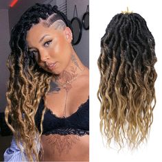 PRICES MAY VARY. 【Hair Style】Faux locs crochet hair for black women, goddess locs crochet braids with wavy curly ends. High quality synthetic fiber, this queen locs is handmade, soft and natural, resemble the touch and feel of real human hair. 【Hair Advantages】 We have improved the disadvantage that the roots are too thick and too rough，the tail is curly wavy, not easy to be tangle，light weight, no shedding, no smell, itch free, durable and not easy to break. You will get many compliments when y Soft Locs Crochet Braids, Waves Overnight, Soft Locs Crochet, Curly Faux Locs Crochet, Braided Braids, Blond Hairstyles, Goddess Locs Crochet, Overnight Braids, Hair Overnight