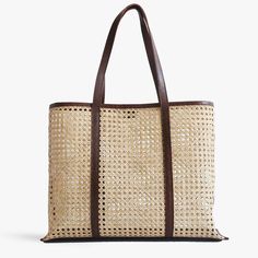 Margot Bag - Large – Bembien Luxury Open Weave Shoulder Bag, Luxury Open Weave Bag For Everyday Use, Natural Rectangular Shoulder Bag With Leather Trim, Rectangular Straw Bag With Leather Trim, Everyday Brown Rattan Shoulder Bag, Italy Vacation Outfits, What To Wear In Italy, Vacation Bag, Everyday Tote