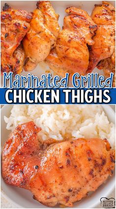 marinated grilled chicken thighs with white rice