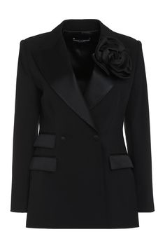 Find DOLCE & GABBANA Double-breasted Virgin Wool Jacket on Editorialist. Double-breasted virgin wool jacketLapel collarThree front flap pocketsFront pocket decorative flowerHem with side slitsPadded shoulders17% Silk, 5% Polyester, 76% Virgin wool, 2% Elastane Monochrome Design, Feminine Chic, Stefano Gabbana, Yoga Wear, Dolce & Gabbana, Wool Blazer, Wool Jacket, Lapel Collar, Luxury Retail