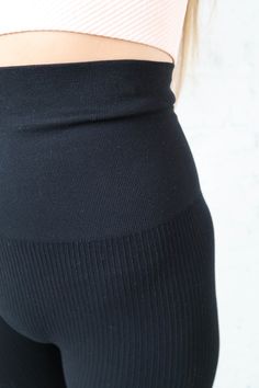 You'll love our Black Ribbed Full Length Leggings! These stylish leggings are made with a ribbed fabric for an extra layer of texture and feature a high waistband that provides support without feeling restrictive. Perfect for activewear or casual wear, these trendy leggings will become your go-to wardrobe essential this winter. Our leggings offer all the features you need to look great while staying comfortable: they're handmade, unbreakable, breathable, and lightweight. Plus, they come in multi Ribbed Leggings Outfit, Trendy Leggings, Stylish Leggings, Winter Must Haves, Ribbed Leggings, Ribbed Texture, Black Rib, Tight Leggings, Ribbed Fabric