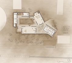 an aerial view of the ground plan of a house with several rooms and bathrooms on each floor