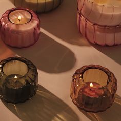 The Ripple Candle is designed to elevate tablescapes or bring a vintage touch to your next dinner party with the subtle and finely ribbed colored glass vessels. Repurposing tip: try using the vessel as a votive for tea lights. Desert PeachTop Notes: Peach, Bergamot, Cassis Buds, PineappleMiddle Notes: Neroli, Linden Blossom, Plum, SweetBase Notes: Amber, Lactonic, Coconut, Sweet Golden EmberTop Notes: Cade Oil, WoodMiddle Notes: Cade Oil, Spices, MuskyBase Notes: Cedarwood, Vetyver, Woody Pepper Earthy Candles, Candle Aesthetic, Fall Candles, Tonka Bean, Vintage Candles, Glass Vessel, Candle Set, Votive Candles, Colored Glass