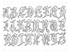 an old english alphabet with the letter k in cursive font