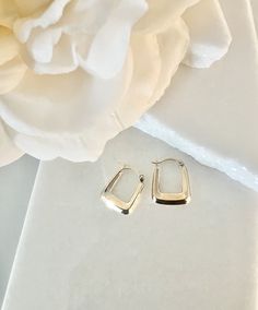 (Photo Enlarge To Show Detail)✨ Elevate your style with the 10K Yellow Gold Shiny Squared Hoops Earring, a timeless design handcrafted with love. These 15mm Squared hoops are dainty, small, and a perfect touch of luxury for both daily wear and special occasions. 🌟 Adorn yourself with simplicity and elegance in these Dainty Small Squared Hoop Earrings, showcasing the beauty of 10K Solid Yellow Gold. Whether worn daily or on special days, their versatile design makes them a cherished accessory for those who appreciate both style and sentiment. 💫 Product Specification: ------------------------------- * Handmade item * Materials: 10K Gold * Stamped 10K Authenticity * Finish: Polished * Closure: Latch back * Snap Closure * Squared shaped * Hoops Size: 15mm x 12mm x 2mm * Approx Weighs: 0.45 G Earring Minimalist, Jewelry Earrings Hoops, Solid Yellow, 10k Gold, Real Gold, Snap Closure, Timeless Design, Women's Earrings, Daily Wear