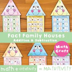 the fact family houses addition and subtraction math craft