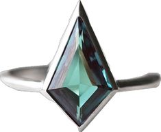 Modern Emerald Ring With Diamond Cut, Kite Cut Ring, Alexandrite Engagement Ring, Alexandrite Ring, Geometric Ring, Ring Color, Ring Unique, White Rose Gold, Slovenia