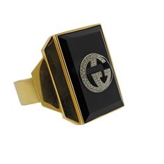 Rare Gucci Onyx Diamond Gold Cuff Bracelet - Oak Gem Gucci Jewelry With Diamond Accents For Gift, Gucci Diamond Jewelry With Diamond Accents, Gucci Fine Jewelry With Diamond Accents, Designer Gucci Rings With Polished Finish, Luxury Black Diamonds Formal Jewelry, Luxury Black Diamond Jewelry For Formal Occasions, Luxury Black Diamond Jewelry, Gucci Rings With Polished Finish For Formal Occasions, Designer Black Enamel Rings For Gift