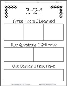 the three acts i learned worksheet for students to learn numbers and counting them