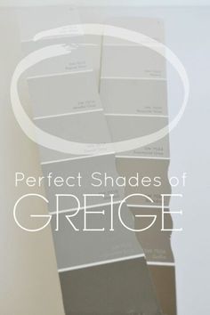 the words perfect shades of grey are in front of some white walls and flooring