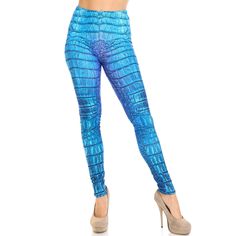 Women'S Creamy Soft Vibrant Blue Dragon Full Length Leggings Undergo A Sassy Reptile Transformation In These Creamy Soft Vibrant Blue Dragon In Size One Size Reg To Extra Plus Size Leggings. The Bold Blue Color Scheme Brings A Fabulous Eye-Grabbing Pop Of Color To Everyday Outfits And Is Easily Dressed Up Or Down. The Silky Soft Stretch Fabric Is A Treat For All-Day Wear And Offers A Flattering Fit That Is Body-Hugging Yet Super Comfortable Imported Plus Size (Fits Sizes 14 - 22 Up To 24 Dep Casual Blue Footless Leggings, Blue Casual Footless Bottoms, Casual Blue Footless Bottoms, Blue Fitted Bottoms For Spring, High Waist Blue Leggings, High Waist Tight Blue Pants, Blue High Waist Fitted Leggings, High-waisted Blue Leggings For Spring, High Waist Blue Leggings For Spring