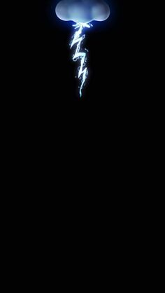 a jellyfish in the dark with lightning coming out of it's back end