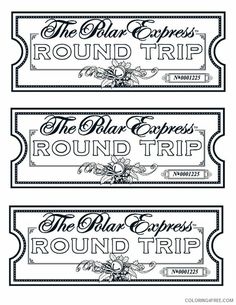 three black and white tickets with the words round trip, the blue express's round trip