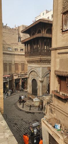 an old courtyard in the middle of a city