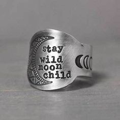 Moon Child Saddle - Pewter Moon Phase Ring, Pewter Ring, Saddle Ring, Stay Wild Moon Child, Wild Moon, Kids Rings, Live Your Best Life, Stay Wild, Stamped Jewelry