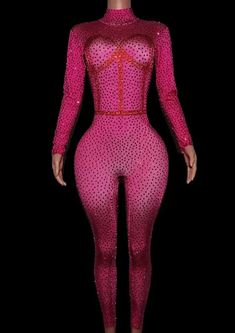 Glamstone | Party Jumpsuit: Solstice Pink Fitted Jumpsuit For Party, Summer Party High Stretch Unitard, High Stretch Summer Unitard For Parties, Fitted Pink Bodysuit For Party, Pink Stretch Unitard For Parties, Pink Fitted Bodysuit For Night Out, Pink Fitted Jumpsuit For Clubbing, Pink Fitted Jumpsuits And Rompers For Club, Fitted Pink Jumpsuit For Club