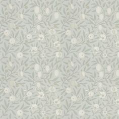 an image of a wallpaper with flowers and leaves on the back half of it