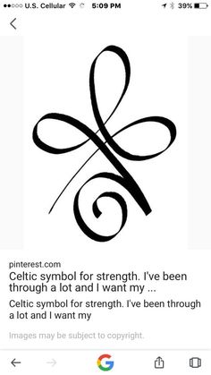 an iphone screen with the text celtic symbol for strength, i've been through a lot and i want my