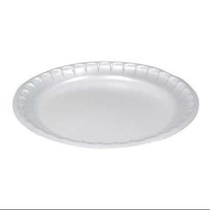 a white paper plate on a white background