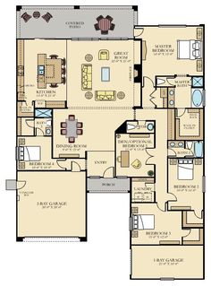 the floor plan for a two story home